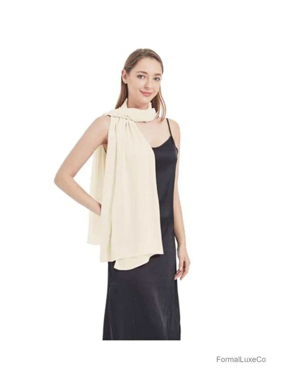 Lightweight Chiffon Shawl Wrap for Evening Dresses Wedding Formal Occasions